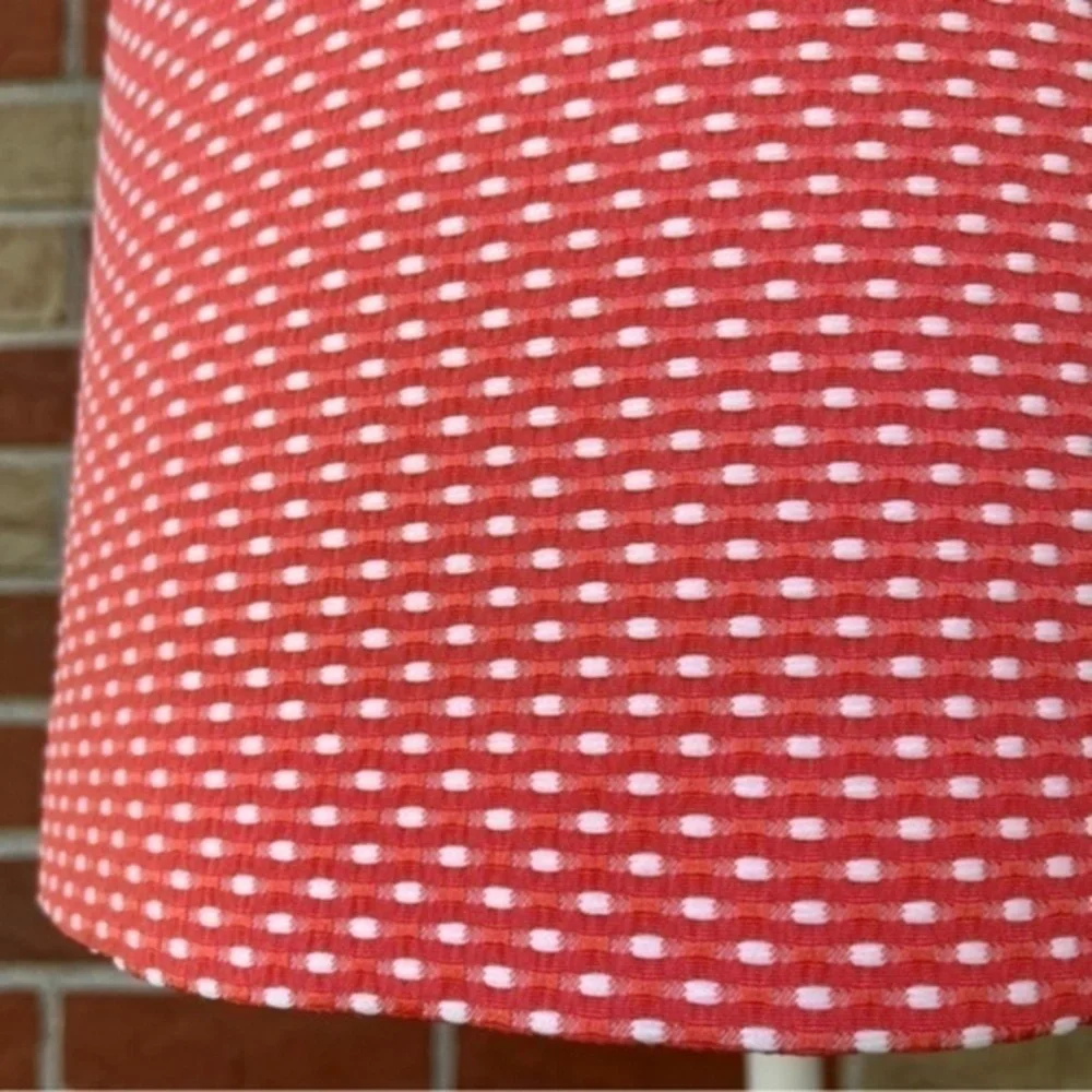 Tahari ASL Polka Dot Orange White A-line Sleeveless Mini Shift Dress 👗 - Picture 7 of 9